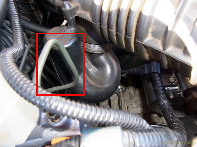 サイドブランチチューブとブレーキ配管が近い