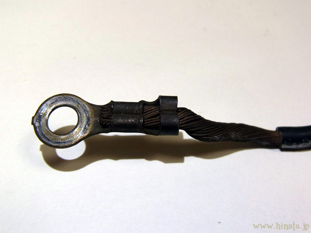 古いエンジンアースケーブル