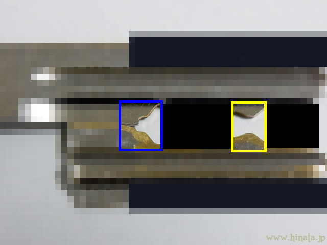 摩耗した鍵と新品の鍵の比較その2
