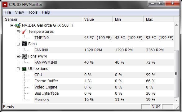 グラフィックボード温度