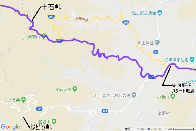 林道矢弓沢線のGPSログ