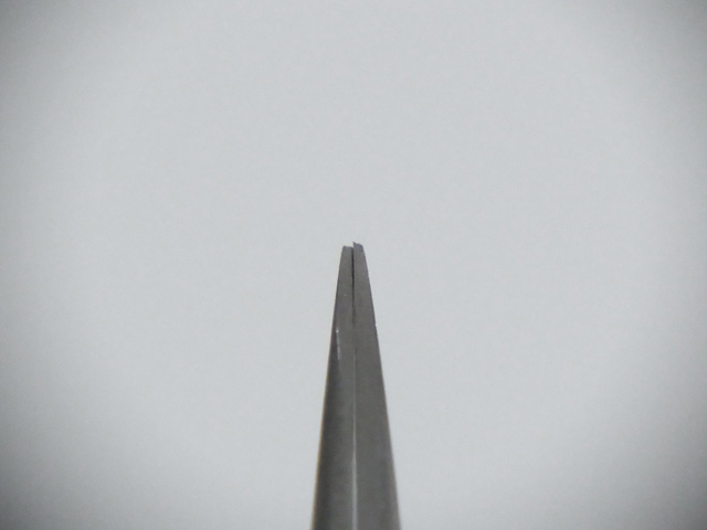 先端が失われたピンセット