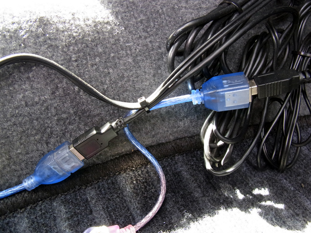 USB延長ケーブル装着部分