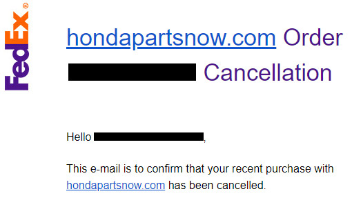 注文はキャンセル