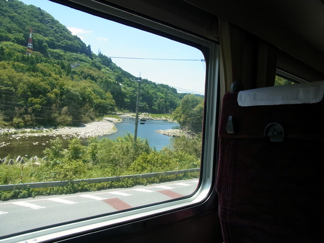 左カーブでの景色