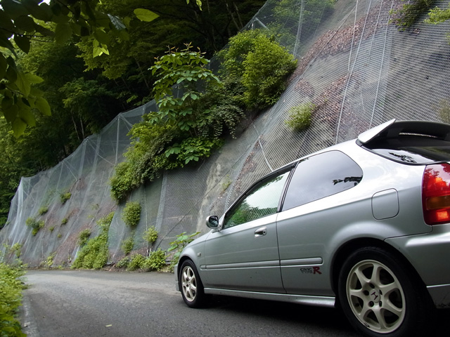 R299内の覆式落石防止網