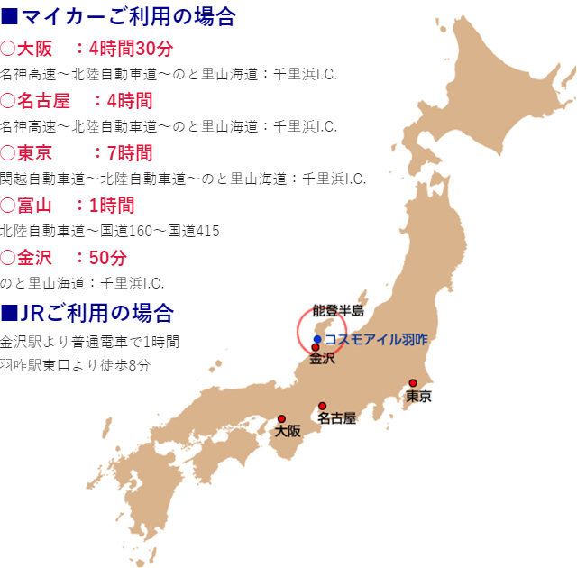 コスモアイル羽咋のアクセス情報