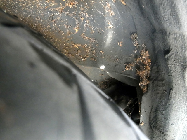 清掃前のホイールハウス前側