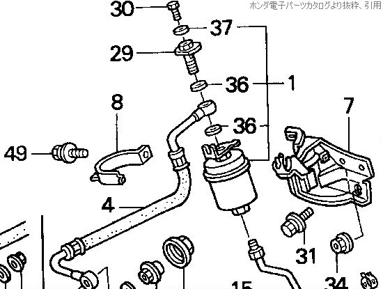 パーツカタログ上の燃料フィルター