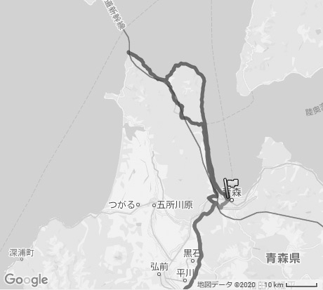 津軽半島の走行ログ