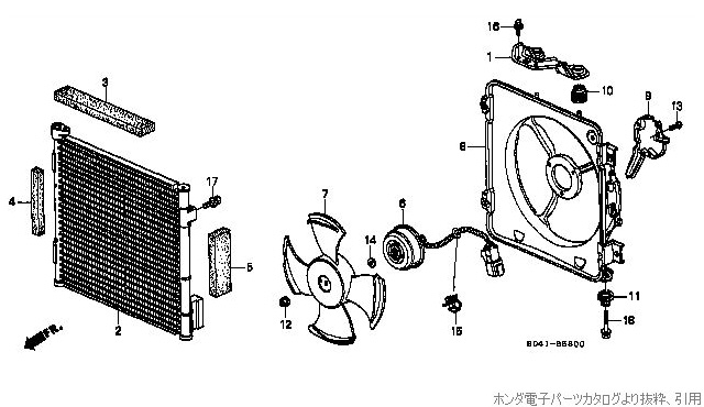 B-58 エアコン(コンデンサ)(工場装着)