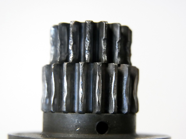 ピニオンギアの摩耗状況